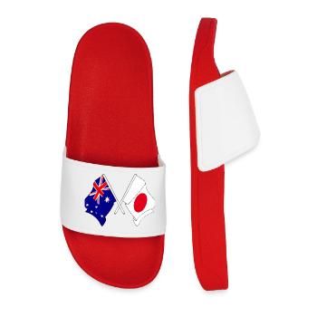 Flagge von Australien und Flagge Japan - Männer Badelatschen - Rot - Vorne