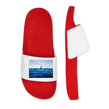 Phare sur le calme bleu de la mer Adriatique Croatie - Claquettes Homme - rouge - Devant
