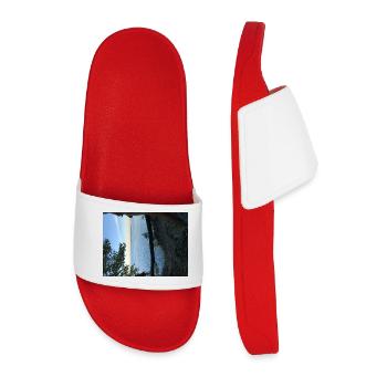 Vue sur le lac au coucher du soleil - Claquettes Homme - rouge - Devant