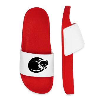 Silhouette de chat minimaliste - Claquettes Homme - rouge - Devant