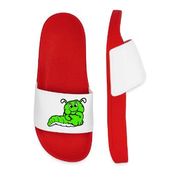 Chenille Ver Timide Amicale Curieux - Claquettes Homme - rouge - Devant