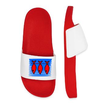 POISSON. MEMOIRE. SARDINE. POISSON D'AVRIL. MER - Claquettes Homme - rouge - Devant