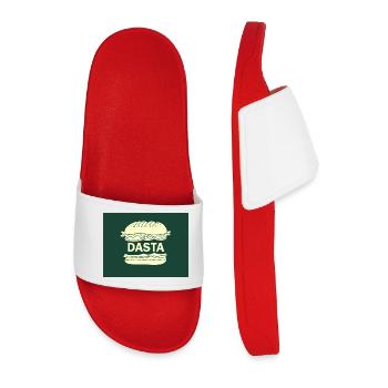 Dasta Minimal Sandwich on Green - Men’s Pool Sliders - red - Front