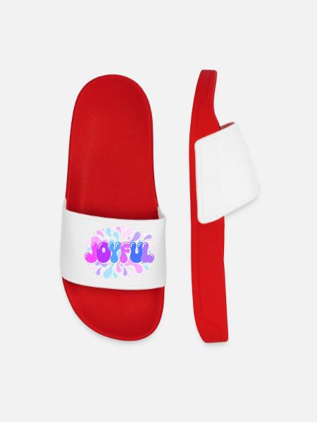 Bright joy in splash pop - Men’s Pool Sliders - red