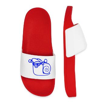 Snail Sunglasses Cute Cute Happy Cool - Men’s Pool Sliders - red - Front