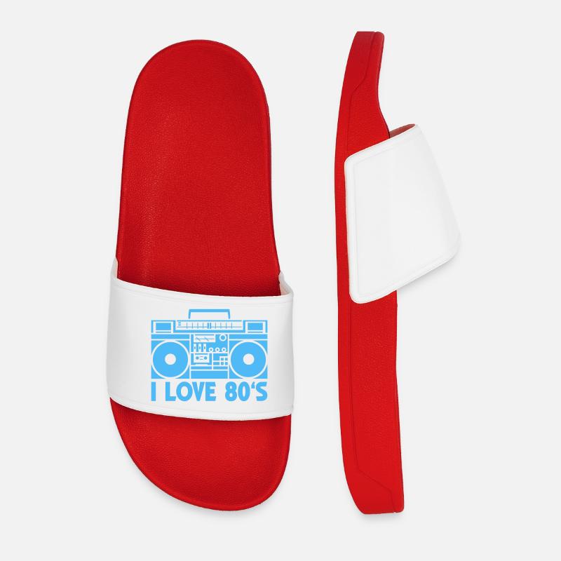 80s Boombox Statement - Men’s Pool Sliders - red