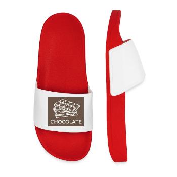 Schokolade Chocolate Linienkunst - Männer Badelatschen - Rot - Vorne