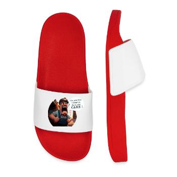 YOU CAN BE A RAILWAY WORKER WITHOUT WARNING! (train) - Men’s Pool Sliders - red - Front