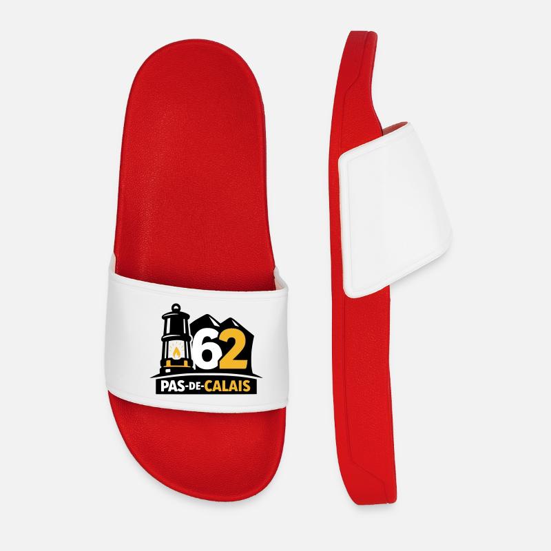 62 Pas de Calais Emblem - Men’s Pool Sliders - red