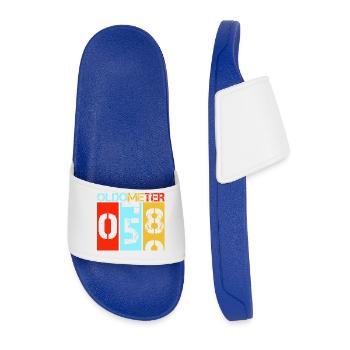 Oldometer 58 Retro Vintage Birthday Level Up - Men’s Pool Sliders - royal blue - Front