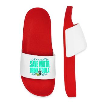 Save Water, Drink Tequila - Funny Shirt - Men’s Pool Sliders - red - Front