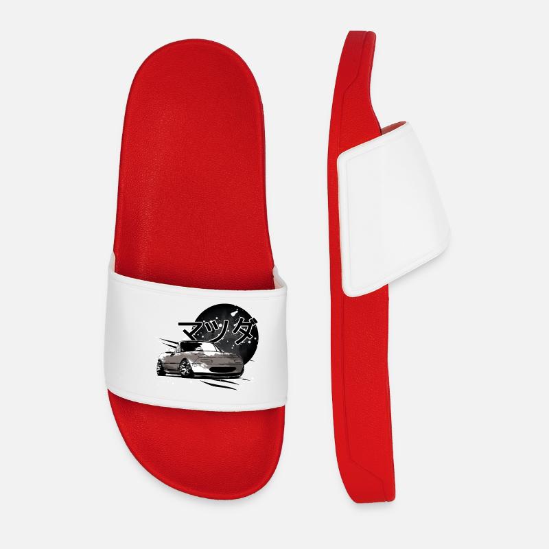 Japanese car Miata Mx5 gray - Men’s Pool Sliders - red