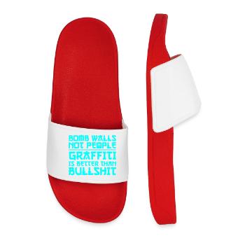 Peace Graffiti World Peace - Men’s Pool Sliders - red - Front