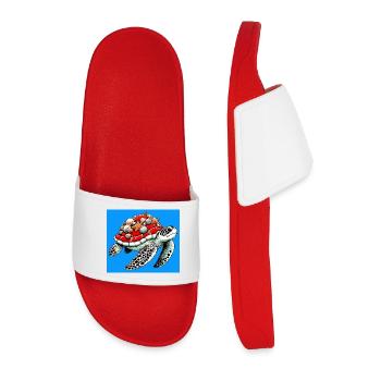turtle - Men’s Pool Sliders - red - Front