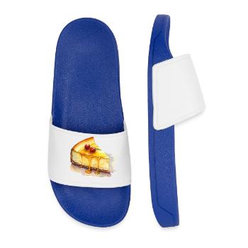 Cheesecake Watercolor Dream - Men’s Pool Sliders - royal blue - Front
