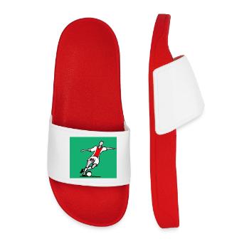 Sprint vibrant de football : Joueur au maillot rouge - Claquettes Homme - rouge - Devant