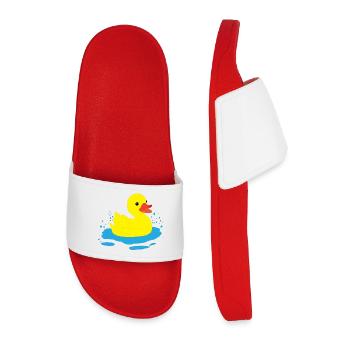 Un canard heureux - Claquettes Homme - rouge - Devant
