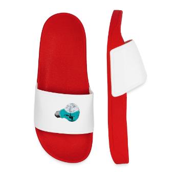 Orc-themed Ocean Shard - Men’s Pool Sliders - red - Front