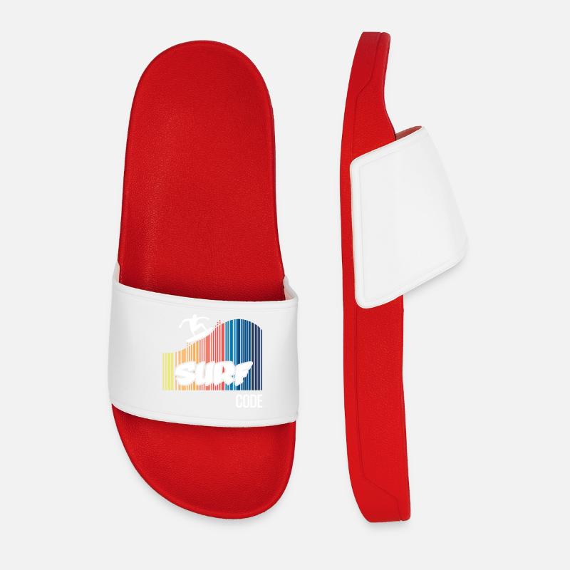 Surf Code (dark) - Men’s Pool Sliders - red