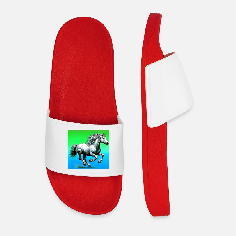 Pferd - Männer Badelatschen - Rot
