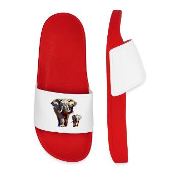 Éléphants - Claquettes Homme - rouge - Devant