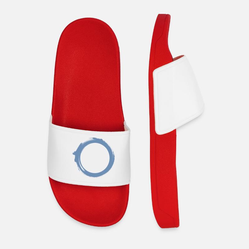 Black Hole Universe Silhouette Minimal Physics - Men’s Pool Sliders - red