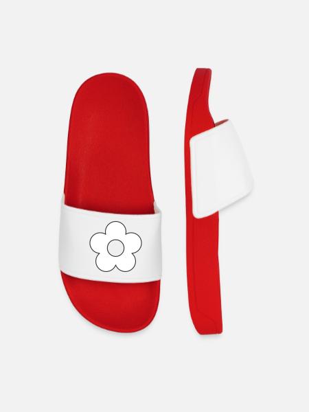 Flower minimalist - Men’s Pool Sliders - red