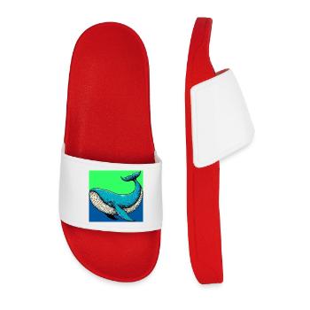 whale - Men’s Pool Sliders - red - Front
