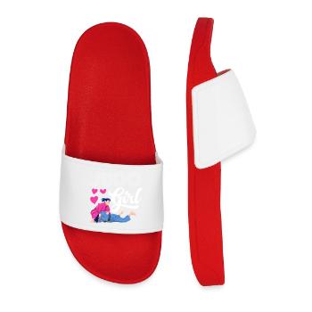 Judo Girl Girls Women Judoka Martial Arts - Men’s Pool Sliders - red - Front