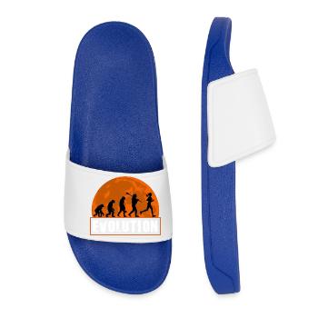 Running Evolution Running Girl Marathon Runner - Women’s Pool Sliders - royal blue - Front