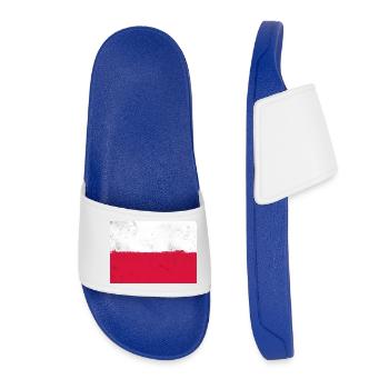 Flag of Polish - Women’s Pool Sliders - royal blue - Front