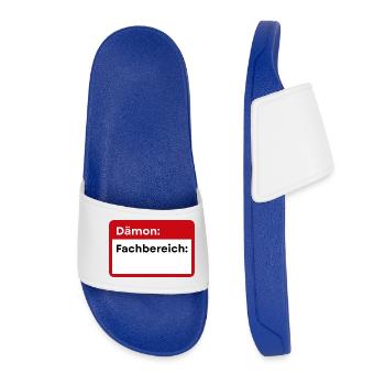 Demonic Specialist Badge - Women’s Pool Sliders - royal blue - Front