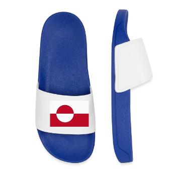 Greenland Flag - Greenlandic Flag - Women’s Pool Sliders - royal blue - Front