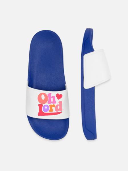 Oh Lord - Women’s Pool Sliders - royal blue
