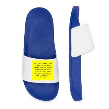 Time as art typography yellow - Women’s Pool Sliders - royal blue - Front