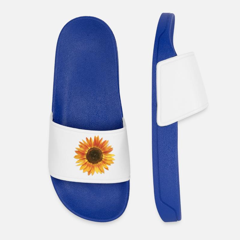 Girasole con api - Ciabatte per il mare da donna - blu royal