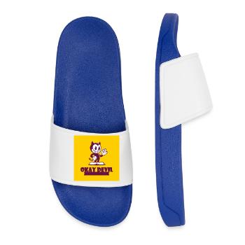D’accord, mascotte Devil sur jaune - Claquettes Femme - bleu roi - Devant