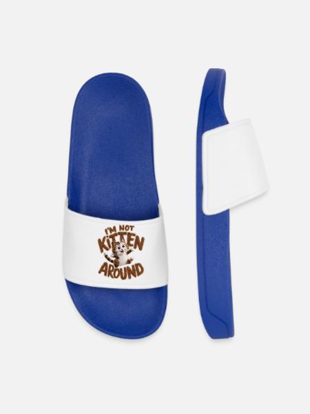 Cat - I'm not kitten around_2 - Women’s Pool Sliders - royal blue