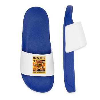 Bees Honey Beekeeper Retro Poster Magazine - Women’s Pool Sliders - royal blue - Front