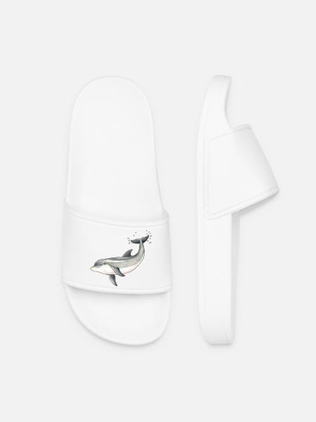 Baby-Delphin - Baby Delphin Design - Bebe dauphininsel - Frauen Badelatschen - Weiß