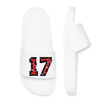The Number Seventeen - No. 17 (two-color) red - Women’s Pool Sliders - white - Front