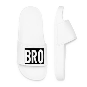bro freund bruder brother aufkleber bros sticker - Frauen Badelatschen - Weiß - Vorne