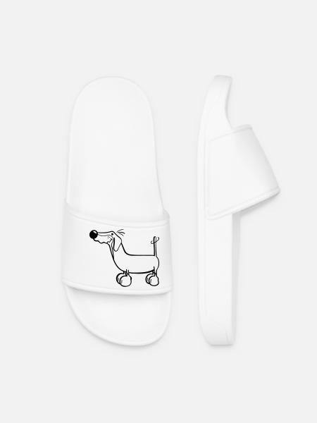 Funny Dachshund - Women’s Pool Sliders - white