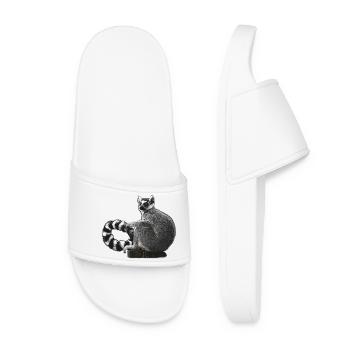 extraordinary animal outfits, ring-tailed lemur, primate - Women’s Pool Sliders - white - Front