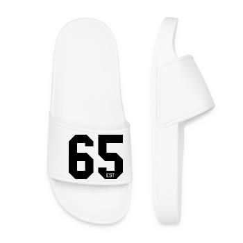 Design numéroté 65 – Typographie en bloc EST - Claquettes Femme - blanc - Devant