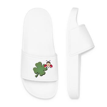 Trèfle avec ladybug (coccinelle) - Claquettes Femme - blanc - Devant