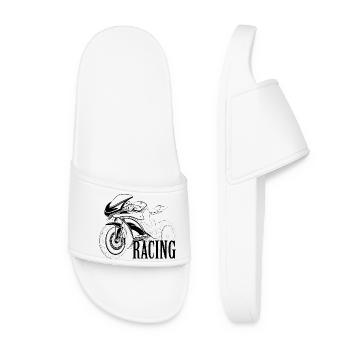 racing racebike motorbike motorcycle symbol motorcycle - Women’s Pool Sliders - white - Front