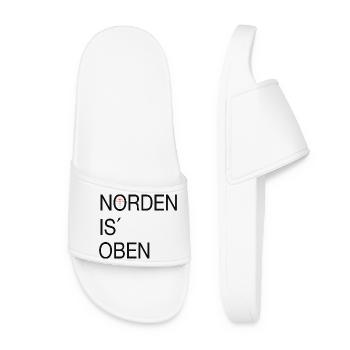 Norden is oben - Frauen Badelatschen - Weiß - Vorne