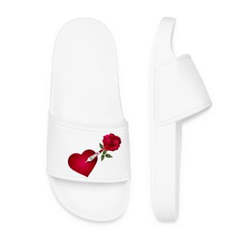 Flèche fléchette avec rose et cœur comme cible - Claquettes Femme - blanc - Devant