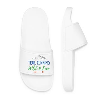 Trailrunning – wild und kostenlos - Frauen Badelatschen - Weiß - Vorne